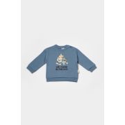 Set hanorac si pantaloni, Two thread, 100%bumbac organic - Indigo, BabyCosy (Marime: 18-24 Luni) JEMBC-CSY8025-18