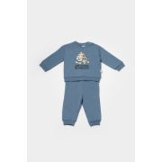 Set hanorac si pantaloni, Two thread, 100%bumbac organic - Indigo, BabyCosy (Marime: 3-6 Luni) JEMBC-CSY8025-3