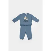 Set hanorac si pantaloni, Two thread, 100%bumbac organic - Indigo, BabyCosy (Marime: 9-12 luni) JEMBC-CSY8025-9