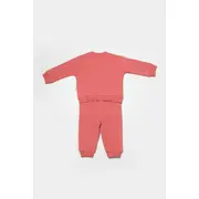 Set hanorac si pantaloni, Two thread, 100%bumbac organic - Rose, BabyCosy (Marime: 12-18 Luni) JEMBC-CSY8026-12