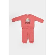 Set hanorac si pantaloni, Two thread, 100%bumbac organic - Rose, BabyCosy (Marime: 3-6 Luni) JEMBC-CSY8026-3
