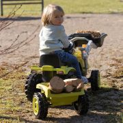 Tractor cu pedale si remorca smoby farmer max verde cu negru hubs7600710132
