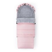 Feedo - Sac de iarna, Multifunctional, Poate fi utilizat ca geanta prin desfacerea fermoarului, Atasabil la carucior, Lana, 110 cm, 0-3 ani, Roz BYN201201