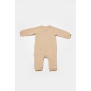 Salopeta cu fermoar, Two thread, BabyCosy, 100% bumbac organic, Stone (Marime: 3-6 Luni) JEMBC-CSY8031-3