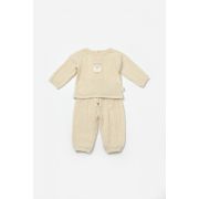 Set bluza si pantaloni, Winter muselin, 100% bumbac - Stone, BabyCosy (Marime: 3-6 Luni) JEMBC-CSYM7015-3