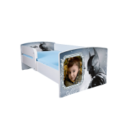 Pat Batman Personalizat Cu Poza Si Nume Copil 2-12 Ani, Varianta Cu Saltea 160x80, Fara Sertar Ptv2758