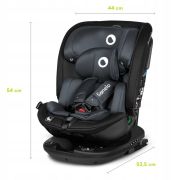 Lionelo - Scaun auto Bastiaan RWF i-Size, Pozitie de somn, Protectie laterala, Rotire 360 grade, 0-36 Kg, Cu Isofix si Centura Top Tether, Conform cu standardul european de securitate ECE R129, Gri BYNLO-BASTIAAN_RWF_ISIZE_GREY_STONE
