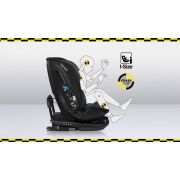 Lionelo - Scaun auto Bastiaan RWF i-Size, Pozitie de somn, Protectie laterala, Rotire 360 grade, 0-36 Kg, Cu Isofix si Centura Top Tether, Conform cu standardul european de securitate ECE R129, Gri BYNLO-BASTIAAN_RWF_ISIZE_GREY_STONE