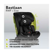 Lionelo - Scaun auto Bastiaan RWF i-Size, Pozitie de somn, Protectie laterala, Rotire 360 grade, 0-36 Kg, Cu Isofix si Centura Top Tether, Conform cu standardul european de securitate ECE R129, Negru BYNLO-BASTIAAN_RWF_ISIZE_BLACK_CARBON