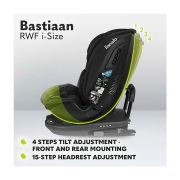 Lionelo - Scaun auto Bastiaan RWF i-Size, Pozitie de somn, Protectie laterala, Rotire 360 grade, 0-36 Kg, Cu Isofix si Centura Top Tether, Conform cu standardul european de securitate ECE R129, Negru BYNLO-BASTIAAN_RWF_ISIZE_BLACK_CARBON