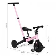 Tricicleta cu pedale si maner 2 in 1 ecotoys ym-bt-6 - roz edeediym-bt-6pbpink