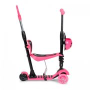 Trotineta 5 in 1 cu sezut si 3 roti cu led ecotoys ym-sw-6 - roz edeediym-sw-6pink