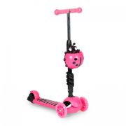 Trotineta 5 in 1 cu sezut si 3 roti cu led ecotoys ym-sw-6 - roz edeediym-sw-6pink