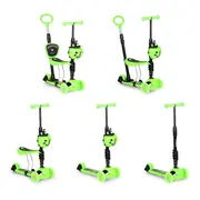 Trotineta 5 in 1 cu sezut si 3 roti cu led ecotoys ym-sw-6 - verde edeediym-sw-6green