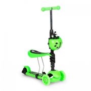 Trotineta 5 in 1 cu sezut si 3 roti cu led ecotoys ym-sw-6 - verde edeediym-sw-6green