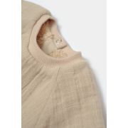 Set bluza cu buzunar si pantaloni Ursulet, Winter muselin, 100% bumbac dublat - Apricot, BabyCosy (Marime: 3-6 Luni) JEMBC-CSYM7032-3