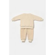 Set bluza cu buzunar si pantaloni Ursulet, Winter muselin, 100% bumbac dublat - Stone, BabyCosy (Marime: 6-9 luni) JEMBC-CSYM7030-6