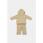 Set bluza cu gluga si pantaloni, Winter muselin, 100% bumbac - Apricot, BabyCosy (Marime: 12-18 Luni) JEMBC-CSYM7035-12