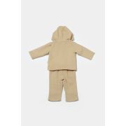 Set bluza cu gluga si pantaloni, Winter muselin, 100% bumbac - Apricot, BabyCosy (Marime: 3-6 Luni) JEMBC-CSYM7035-3