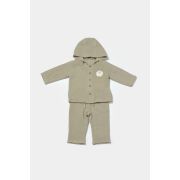 Set bluza cu gluga si pantaloni, Winter muselin, 100% bumbac - Verde, BabyCosy (Marime: 9-12 luni) JEMBC-CSYM7034-9