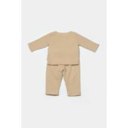Set bluza cu nasturi si pantaloni , Winter muselin, 100% bumbac - Apricot, BabyCosy (Marime: 12-18 Luni) JEMBC-CSYM7020-12