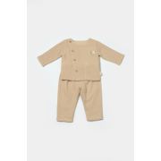 Set bluza cu nasturi si pantaloni , Winter muselin, 100% bumbac - Apricot, BabyCosy (Marime: 12-18 Luni) JEMBC-CSYM7020-12