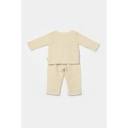 Set bluza cu nasturi si pantaloni , Winter muselin, 100% bumbac - Stone, BabyCosy (Marime: 3-6 Luni) JEMBC-CSYM7018-3