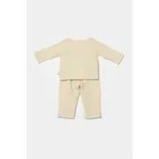 Set bluza cu nasturi si pantaloni , Winter muselin, 100% bumbac - Stone, BabyCosy (Marime: 9-12 luni) JEMBC-CSYM7018-9