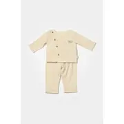 Set bluza cu nasturi si pantaloni , Winter muselin, 100% bumbac - Stone, BabyCosy (Marime: 9-12 luni) JEMBC-CSYM7018-9