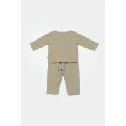 Set bluza cu nasturi si pantaloni , Winter muselin, 100% bumbac - Verde, BabyCosy (Marime: 6-9 luni) JEMBC-CSYM7019-6