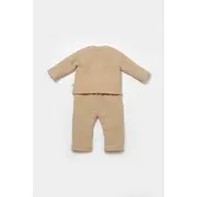 Set bluza dublata si pantaloni, Winter muselin, 100% bumbac - Apricot, BabyCosy (Marime: 3-6 Luni) JEMBC-CSYM7023-3