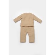 Set bluza dublata si pantaloni, Winter muselin, 100% bumbac - Apricot, BabyCosy (Marime: 9-12 luni) JEMBC-CSYM7023-9