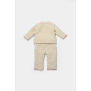 Set bluza dublata si pantaloni, Winter muselin, 100% bumbac - Stone, BabyCosy (Marime: 12-18 Luni) JEMBC-CSYM7021-12