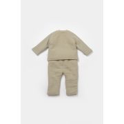 Set bluza dublata si pantaloni, Winter muselin, 100% bumbac - Verde, BabyCosy (Marime: 6-9 luni) JEMBC-CSYM7022-6