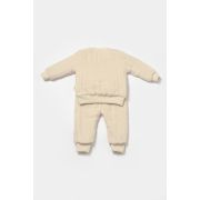 Set bluza dublata si pantaloni Ursulet, Winter muselin, 100% bumbac - Stone, BabyCosy (Marime: 6-9 luni) JEMBC-CSYM7027-6