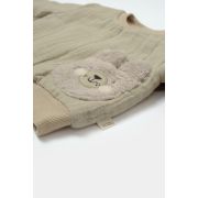 Set bluza dublata si pantaloni Ursulet, Winter muselin, 100% bumbac - Verde, BabyCosy (Marime: 9-12 luni) JEMBC-CSYM7028-9