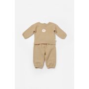 Set bluza si pantaloni, Winter muselin, 100% bumbac - Apricot, BabyCosy (Marime: 12-18 Luni) JEMBC-CSYM7017-12