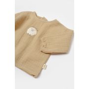 Set bluza si pantaloni, Winter muselin, 100% bumbac - Apricot, BabyCosy (Marime: 9-12 luni) JEMBC-CSYM7017-9