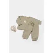 Set bluza si pantaloni, Winter muselin, 100% bumbac - Verde, BabyCosy (Marime: 18-24 Luni) JEMBC-CSYM7016-18