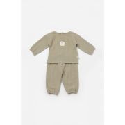 Set bluza si pantaloni, Winter muselin, 100% bumbac - Verde, BabyCosy (Marime: 18-24 Luni) JEMBC-CSYM7016-18