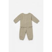 Set bluza si pantaloni, Winter muselin, 100% bumbac - Verde, BabyCosy (Marime: 3-6 Luni) JEMBC-CSYM7016-3