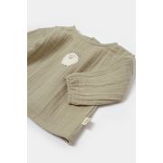 Set bluza si pantaloni, Winter muselin, 100% bumbac - Verde, BabyCosy (Marime: 3-6 Luni) JEMBC-CSYM7016-3