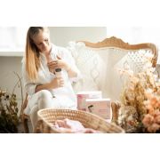 Bocioland - Pompa electrica de san, Clara, Modul de stimulare, Aspirare si functie masaj, Cu biberon si o suzeta, Pink BYNBL101