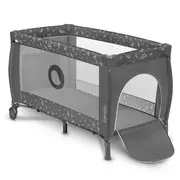 Lionelo - Patut pliant cu doua nivele Sven Plus, 120x60 cm, arcada jucarii, masuta de infasat, vibratii, melodii, conform cu standardele europeane de securitate EN716 si EN12221, Grey BYNLO-SVEN_PLUS_GREY_CONCRETE