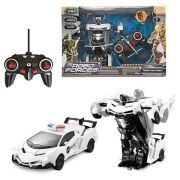 Masina de politie Transformer Roboforces, cu telecomanda si lumini Toi-Toys TT25854A BBJTT25854A_Alb