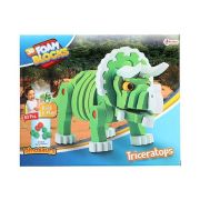 Puzzle 3D Spuma Dino Triceraptos 63 piese Toi-Toys TT43544A BBJTT43544A_Verde