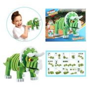 Puzzle 3D Spuma Dino Triceraptos 63 piese Toi-Toys TT43544A BBJTT43544A_Verde