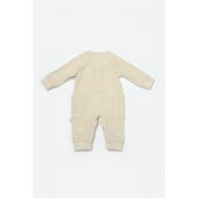 Salopeta cu nasturei, Winter muselin, 100% bumbac - Stone, BabyCosy (Marime: 12-18 Luni) JEMBC-CSYM7036-12