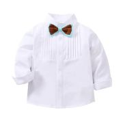Costum elegant cu papion bleu cu crem ADtz1280-1-DE3
