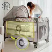 Lionelo - Patut pliant cu doua nivele Sven Plus, 120x60 cm, arcada jucarii, masuta de infasat, vibratii, melodii, conform cu standardele europeane de securitate EN716 si EN12221, Grey BYNLO-SVEN_PLUS_GREY_CONCRETE